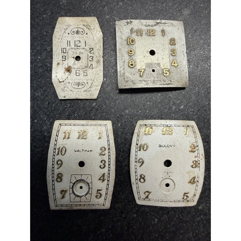 Watch Dial Lot 47 Pieces Bulova Elgin Waltham Gruen Art Deco Parts